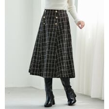 アロッタ(alotta)の高見えツイードチェックフレアースカート