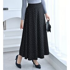 ハイウエストマキシ丈フレアスカート