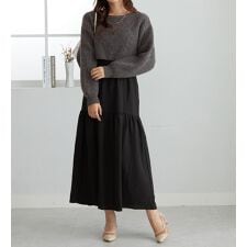 ２点セット　ニットトップス＋キャミワンピ