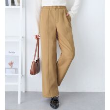 アロッタ(alotta)の【ショート丈】寒さ知らずの暖かさ！美脚見せセミワイドパンツ