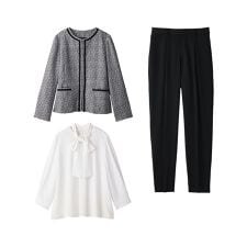 【選べるパンツ】洗える！３点セット着回し力抜群スーツ