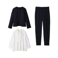 【選べるパンツ】洗える！３点セット着回し力抜群スーツ