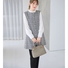 【ブラウス付き３点セット】洗える！美ラインジレセットスーツ