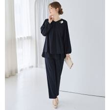 【２点セット】洗えるシフォンレイヤードセットアップ