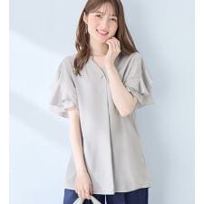 【イージーケア】フリル袖チュニックブラウス