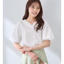 ＜６つの機能付＞パフ袖ハートネックブラウスＴシャツ