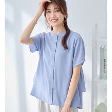 【イージーケア】バックフリルデザインブラウス