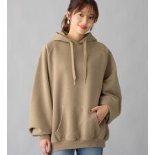 あったか裏起毛パフ袖ゆったりパーカー