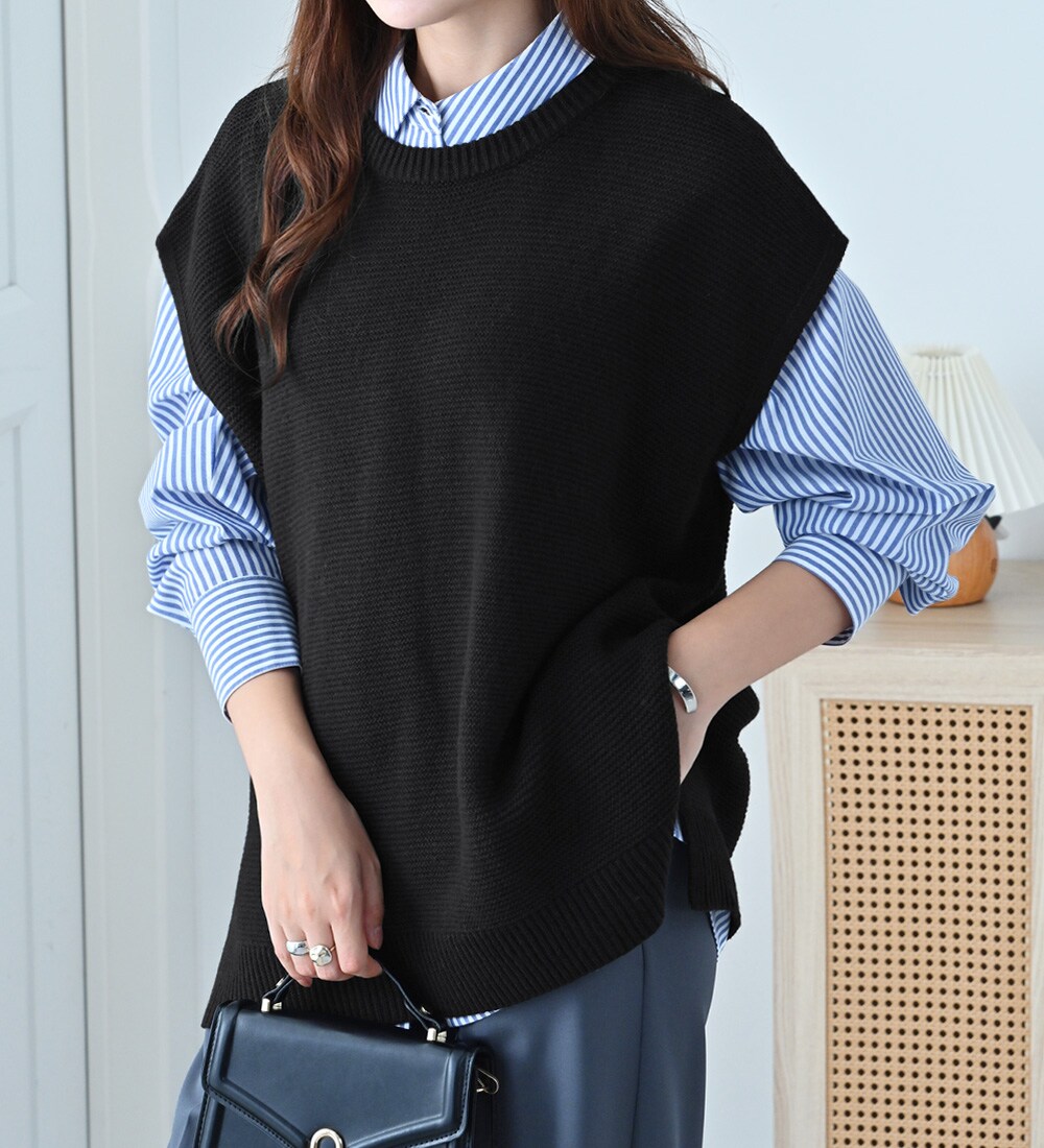 NOBLE チェックツイード ノースリベスト Noble（ノーブル）の「チェックツイードノースリベスト（ベスト