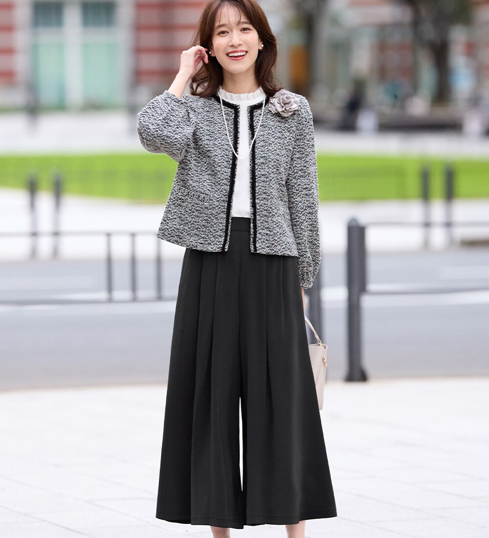 4点セット】入学式卒業式に！ふんわりパフ袖カットジャケットセット