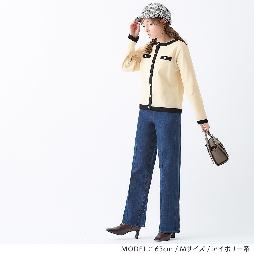 Leilian PLUS HOUSE / レリアンプラスハウス 【店舗人気】ビジューネックカーディガン 店舗人気】ビジューネックカーディガン | Leilian plus house