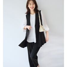 【５つの機能付】３点セットジレパンツスーツ