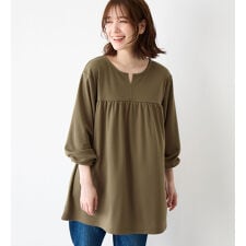 なめらかポンチ　キーネックチュニック