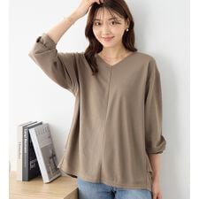 ヴィオラエヴィオラ(viola e_viola)の細見えラインリップル切替トップス