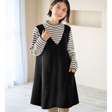 重ね着風あったか裏起毛チュニックワンピース