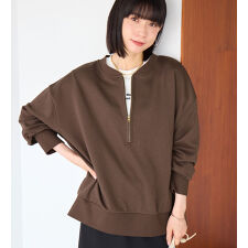 抜け感！ハーフジップ大人スウェット