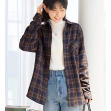 ヴィオラエヴィオラ(viola e_viola)のあったか裏フリースチェックシャツ