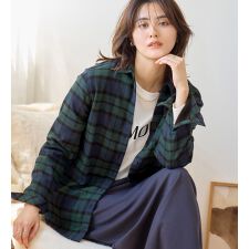 ヴィオラエヴィオラ(viola e_viola)のあったか裏フリースチェックシャツ