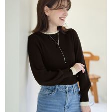 レイヤード風リブニット