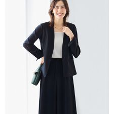 【2点セット】洗える！カラーレスジャケットガウチョスーツ