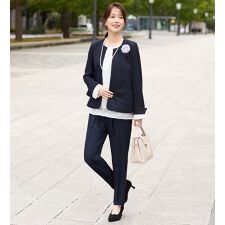 【選べるボトムス】２点セット洗える！ツイードセットアップスーツ