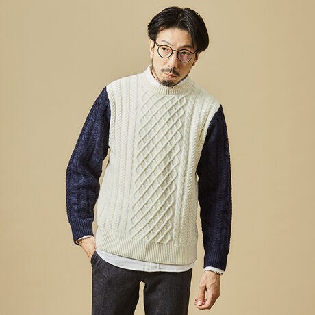 洗えるクルーネックアランニット メンズメルローズ Men S Melrose A0411ksw003 ファッション通販 マルイウェブチャネル