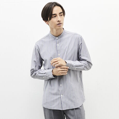 モダンストライプバンドカラーシャツ メンズメルローズ Men S Melrose A0421fb 218 ファッション通販 マルイウェブチャネル モダンストライプバンドカラーシャツ メンズメルローズ Men S Melrose A0421fb 218 ファッション通販 マルイウェブチャネル