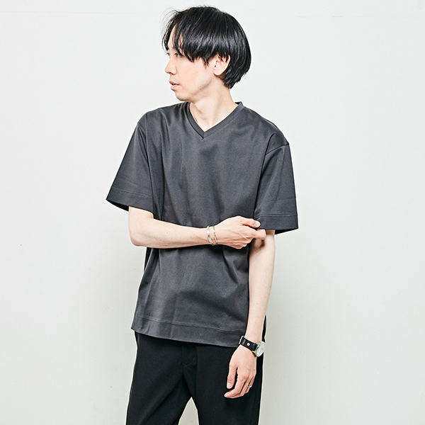 マーセライズドスムースVネックTシャツ | メンズメルローズ(MEN'S