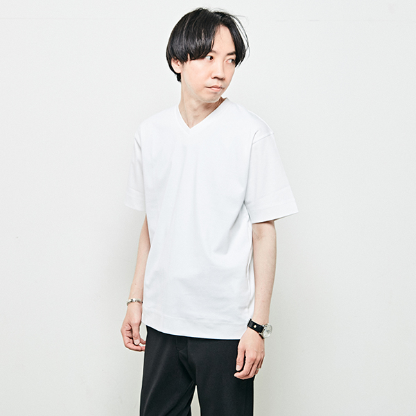 マーセライズドスムースVネックTシャツ | メンズメルローズ(MEN'S