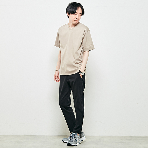 マーセライズドスムースVネックTシャツ | メンズメルローズ(MEN'S