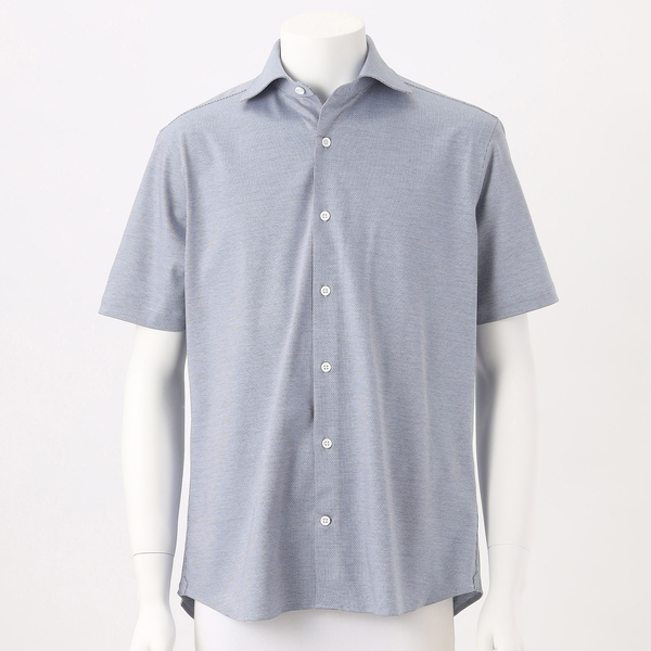 HITOYOSHI Wネームプレミアムジャージワイドカラー半袖シャツ | メンズ