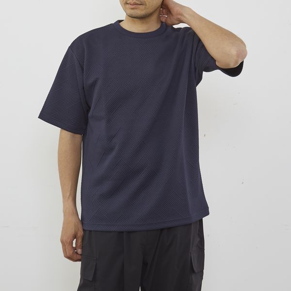 stanley blacker】クルーネック半袖ニットTシャツ/グレー/無地
