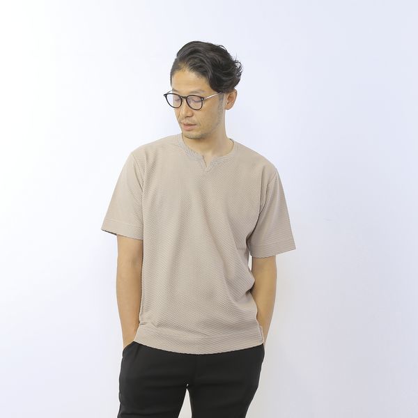 シルケットリンクスキーネックロングスリーブTシャツ セール】シルケットリンクスキーネックロングスリーブTシャツ（T