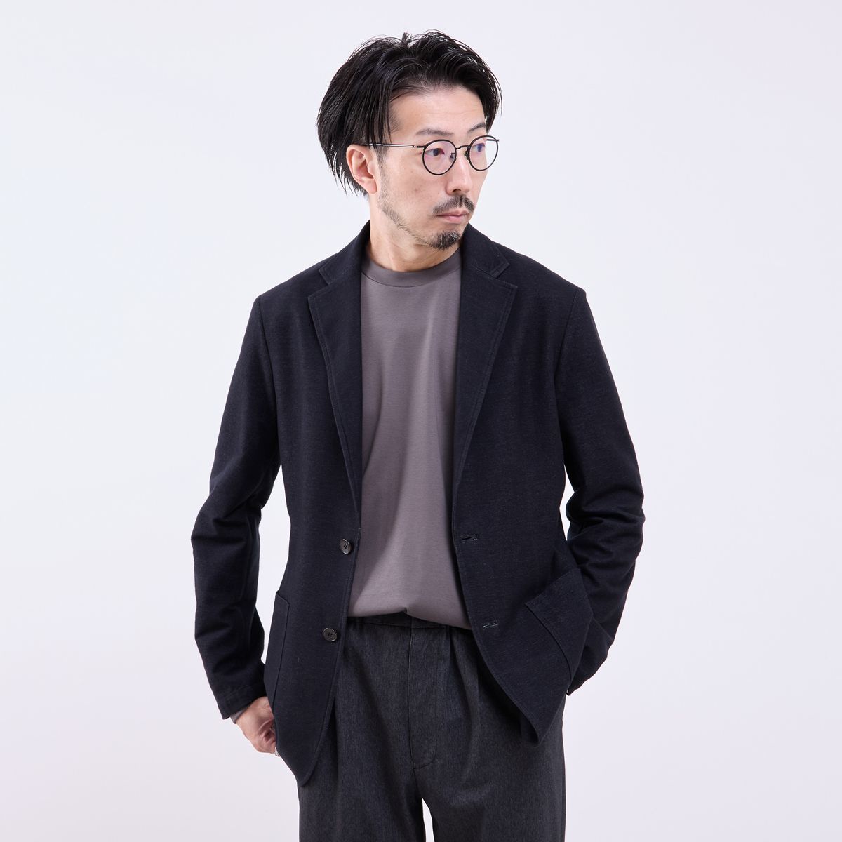 SHIPS： バランサーキュラー ジャージー 無地 ジャケット