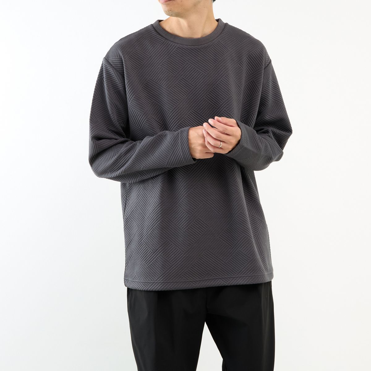【MASTER FRAME/マスターフレーム】ワッフル裏起毛フェイクレイヤード長袖VネッTシャツ MEN'S MELROSE｜【MASTER FRAME/マスターフレーム】ワッフル裏
