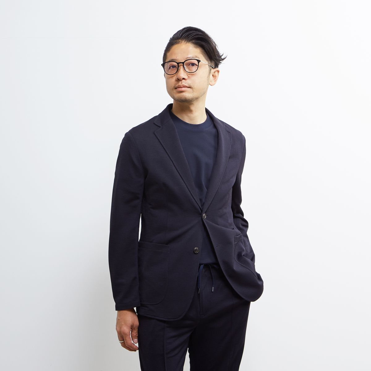 極美品　メンズメルローズ　コンフォートスーツ　セットアップ（ネイビー) ジャケット/アウター・セットアップ商品一覧｜MEN'S MELROSE