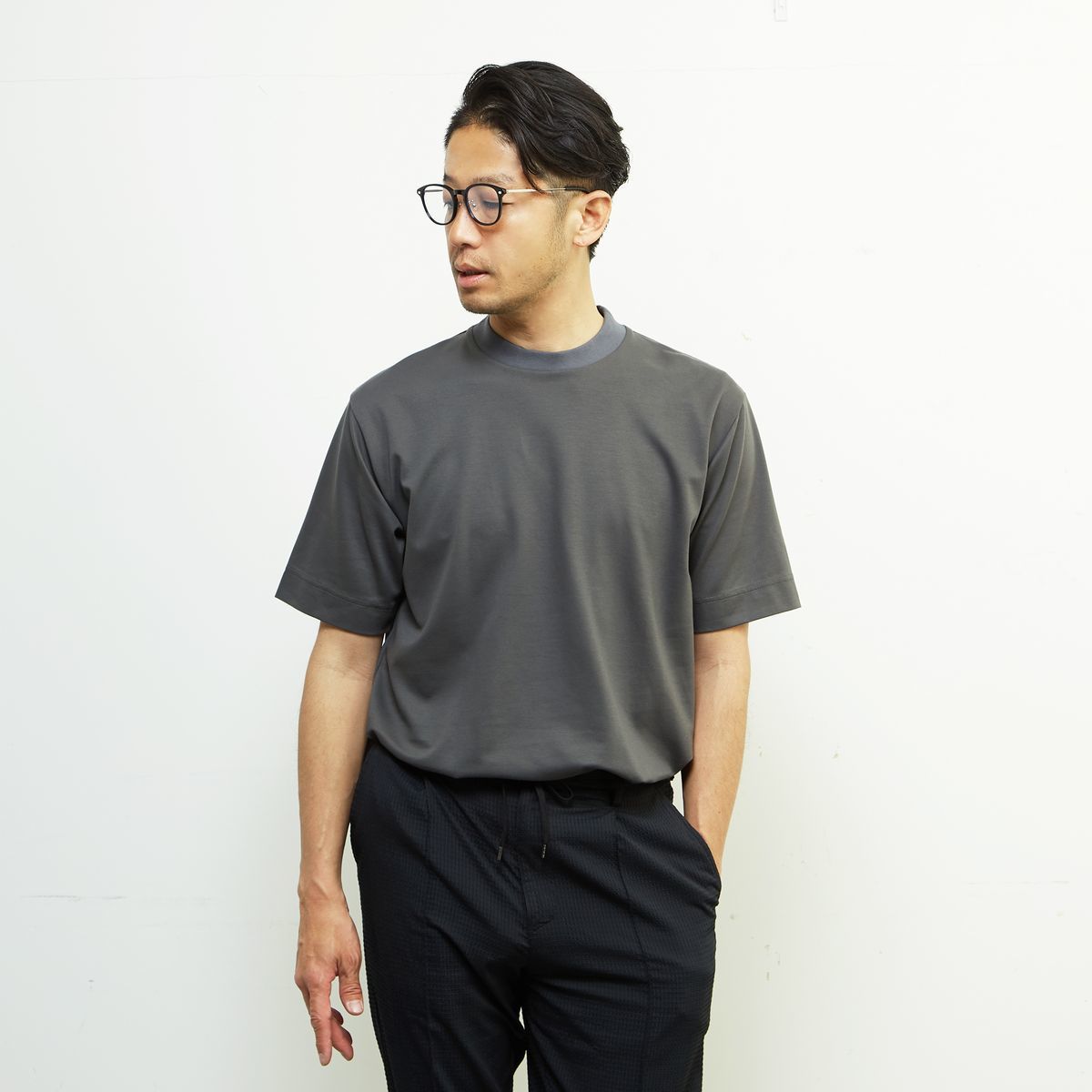 シルケットポンチ 同色ブロックパターンTシャツ | 接触冷感 シルケットポンチ 同色ブロックパターンTシャツ | 接触冷感