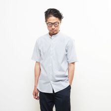 スモールジオパターン半袖ワイドカラーシャツ