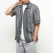 【MASTER FRAME/マスターフレーム】テクスチャーメッシュ半袖オープンカラーシャツ | メンズメルローズ(MEN'S MELROSE)