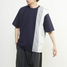 【MASTER FRAME/マスターフレーム】ジョーゼットパネルストライプTシャツ