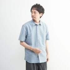 ボタニカルジャガード / 半袖レギュラーカラーシャツ