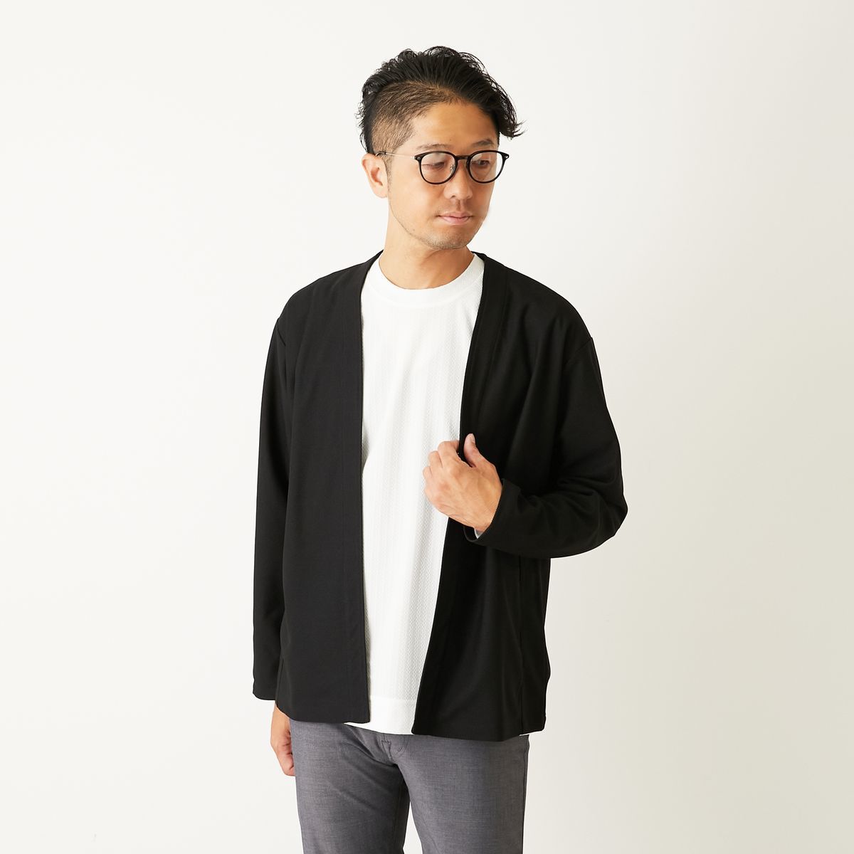 極美品　MEN'S MELROSE　5万円丸井購入　ウールコートインナー　成人式 レイヤードライナー付 スタンドカラーコート[品番：NICW0006182