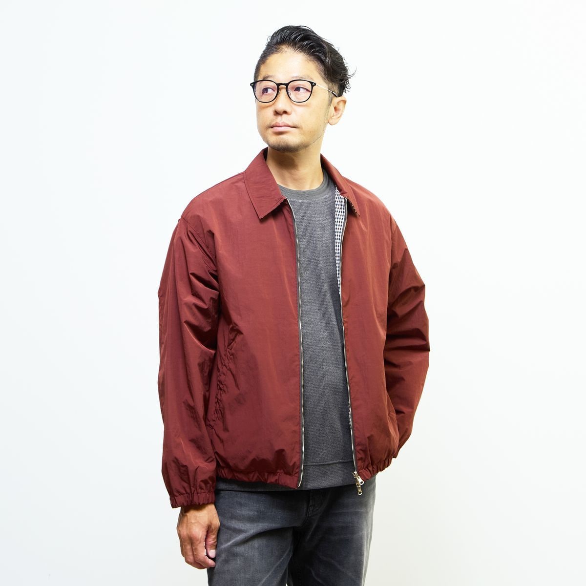 Brooks Brothers ハリントンジャケット L ワインレッド チェック Brooks Brothers ハリントンジャケット L ワインレッド チェック