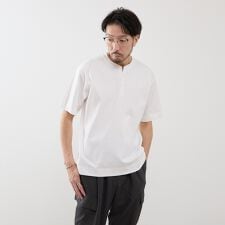 マーセライズドスムース ヘンリーネックTシャツ