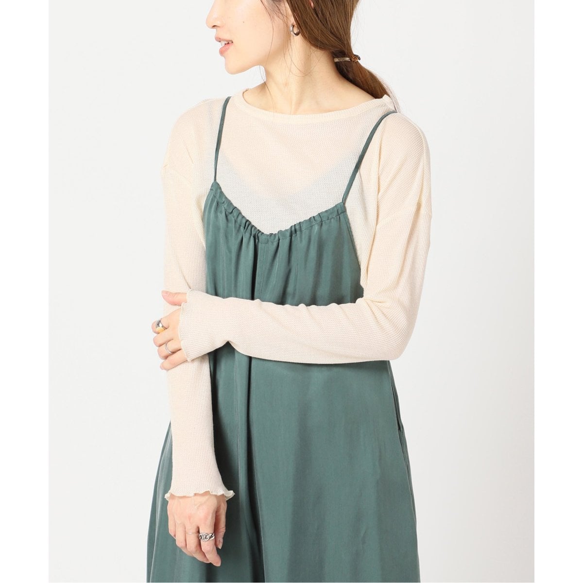 エミリーウィーク/【amiu．c/アミュー シー】ガーゼワッフル クルーネックロングスリーブ◆ amiu.c/アミュー シー】ガーゼワッフル クルーネックロングスリーブ