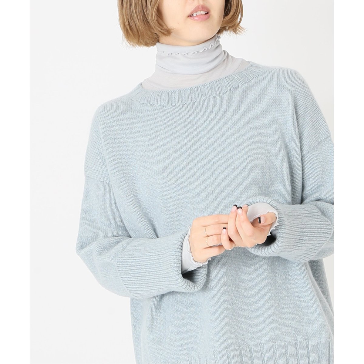IENA SUPER 120WOOL タートルプルオーバー EMILY WEEK 追加2》SUPER 120WOOL タートルプルオーバー EMILY WEEK*IENA