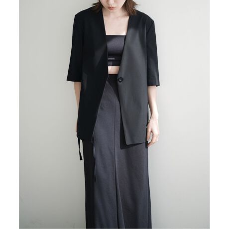 IENA × EMILY WEEK】 ノーカラーハーフスリーブジャケット | エミリー  