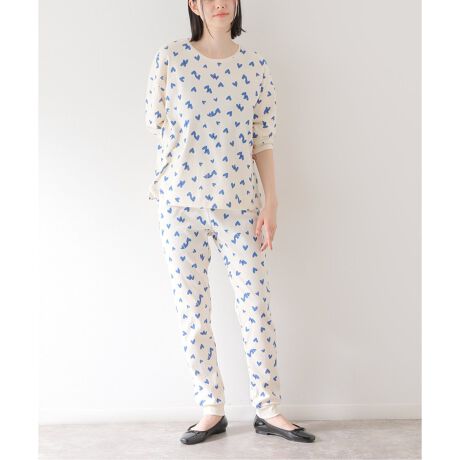 PETIT BATEAU/プチバトー】ハート（ブルー）プリント長袖 