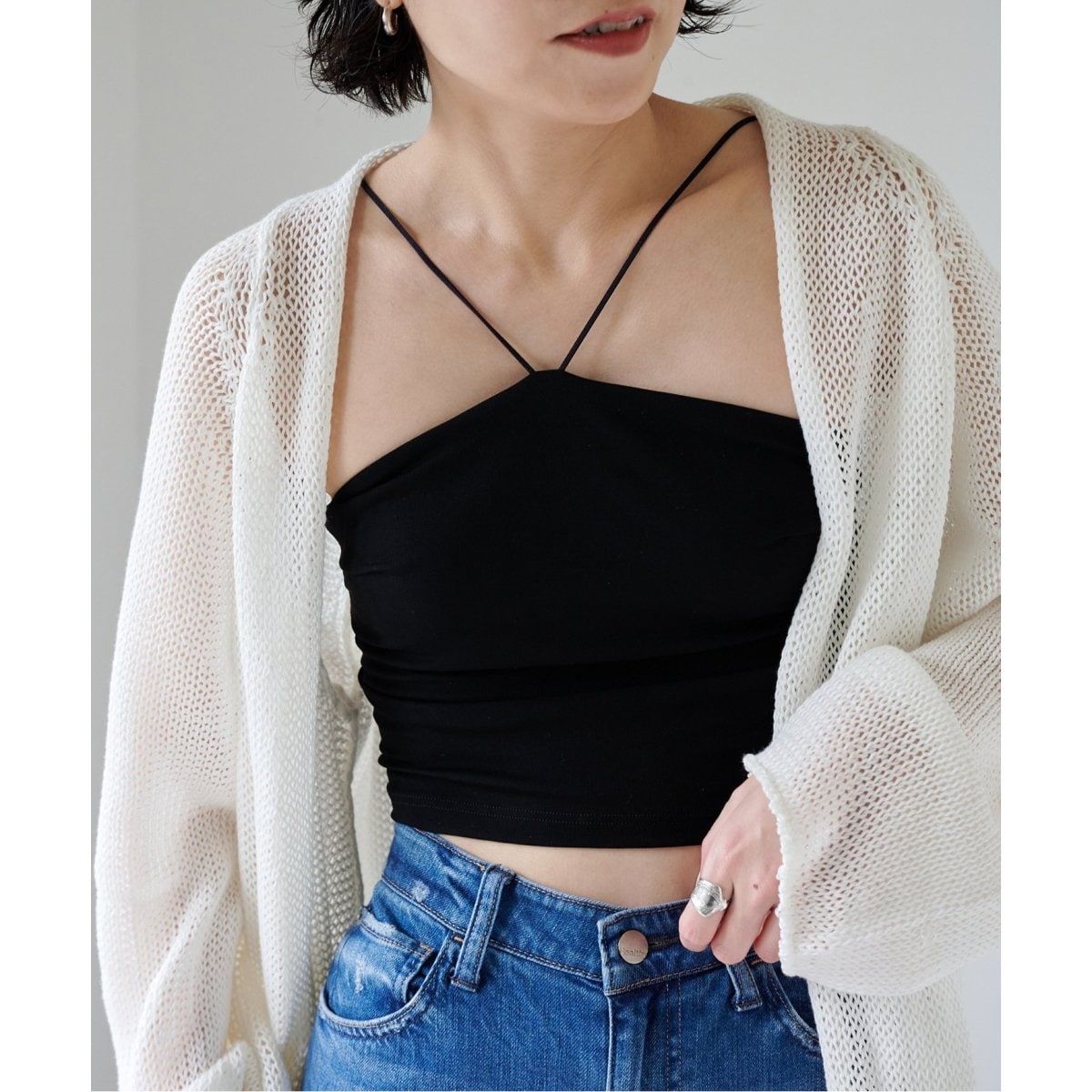 EMILY WEEK 新品 オーガニックコットン混ストレッチブラキャミソール 追加》オーガニックコットン混 ストレッチブラキャミソール