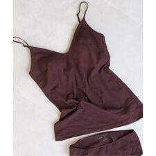 《予約》【RESET】オーガニックコットン混 ブラキャミソール（ブラウン）